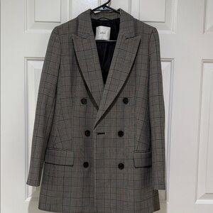 Aritzia Women Margaux Gray Plaid Blazer size 2